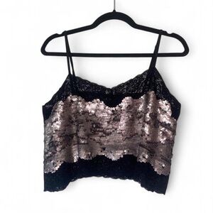 Express lace sequin crop top